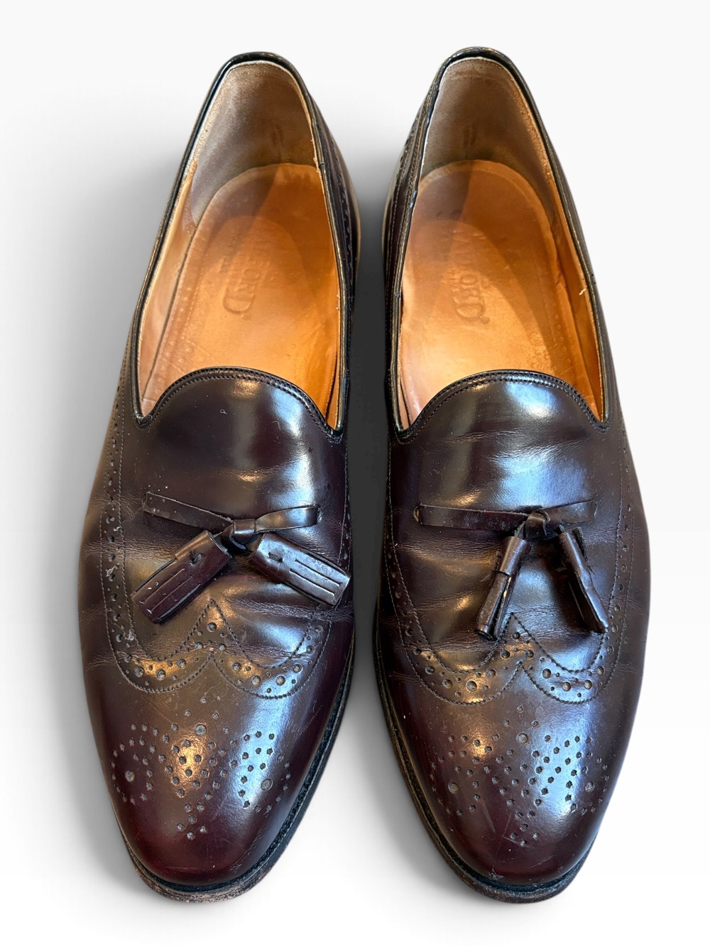 Stafford Wingtip Tassel Loafers Men’s 9.5 2E (WIDE) Dark Brown Dress Shoes READ